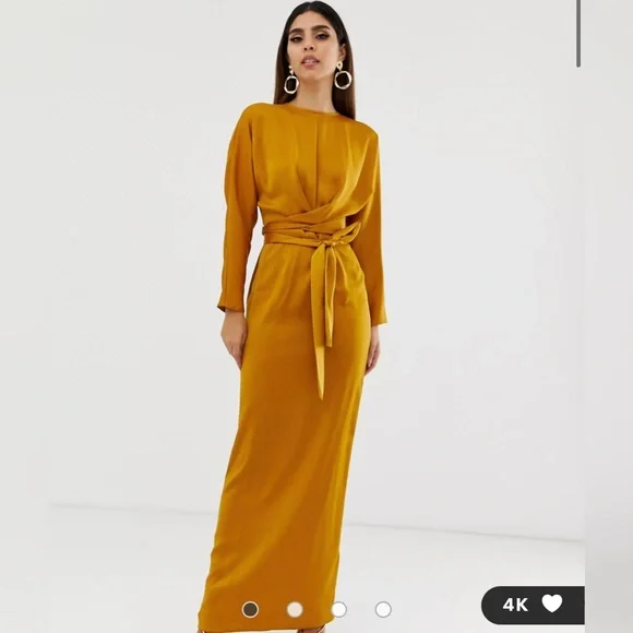 ASOS | Dresses | Mustard Long Sleeve Asos Dress | Poshmark